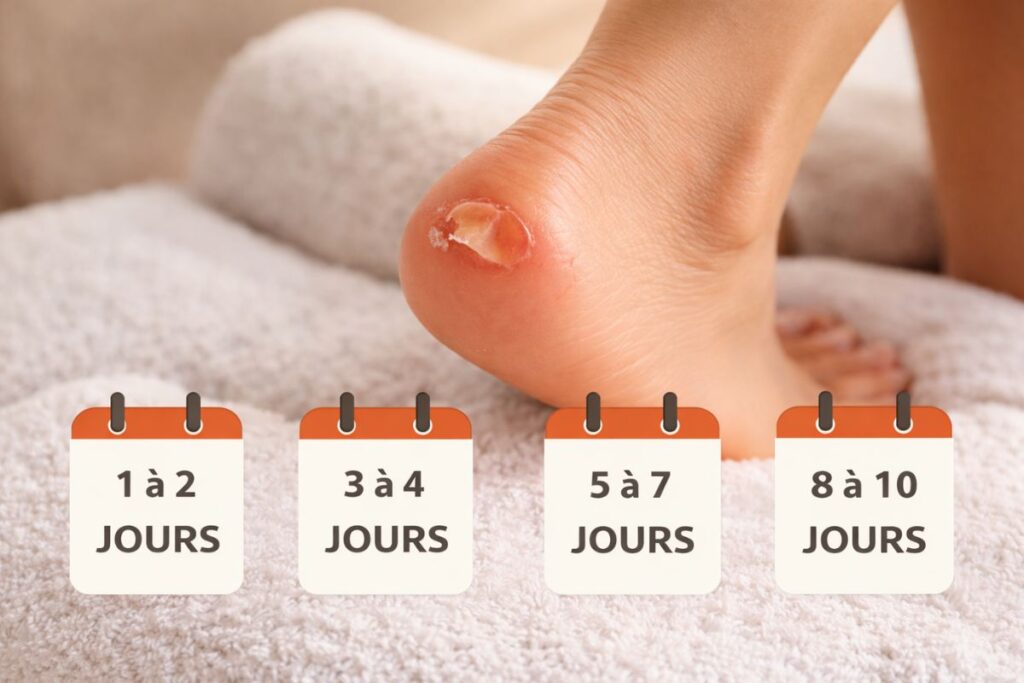 combien de temps dure une ampoule au pied